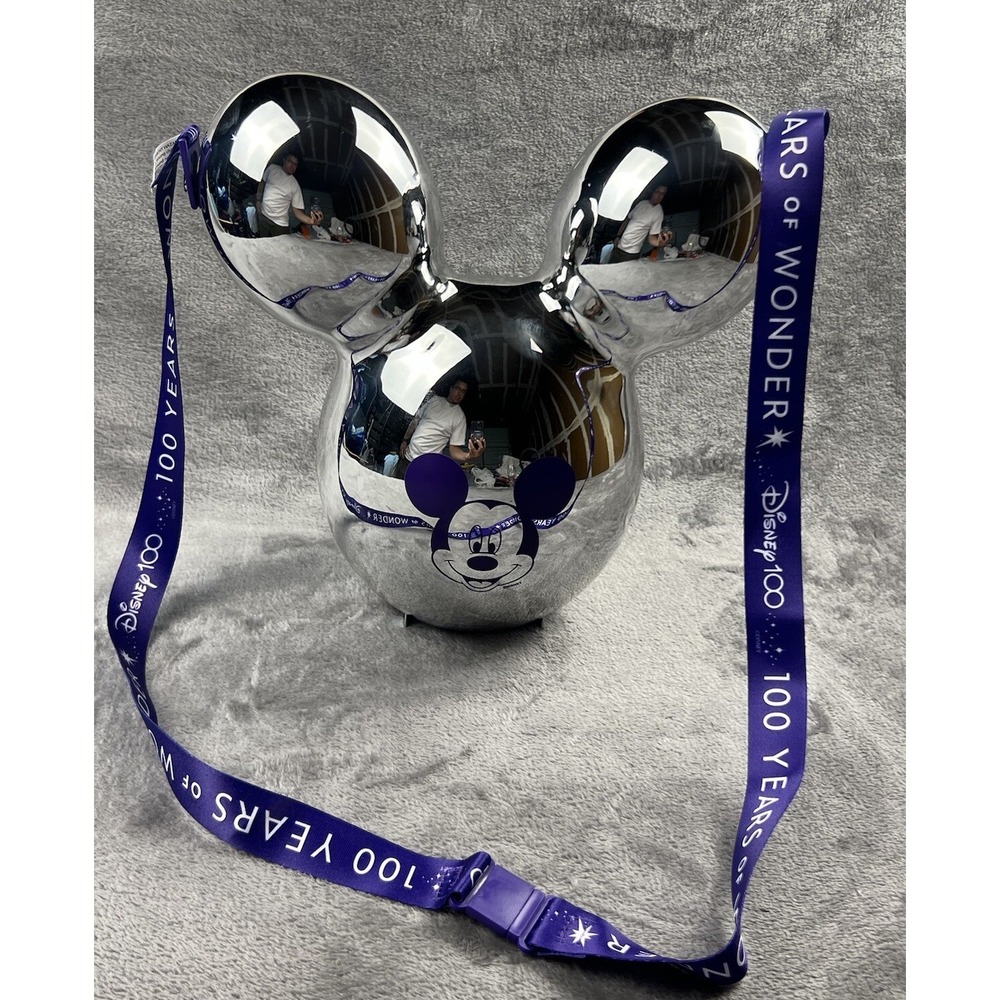 Disney 100 Years of Wonder Mickey Metallic Silver Balloon Popcorn‎ Bucket